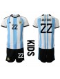 Billige Argentina Lautaro Martinez #22 Hjemmedraktsett Barn VM 2022 Kortermet (+ Korte bukser)